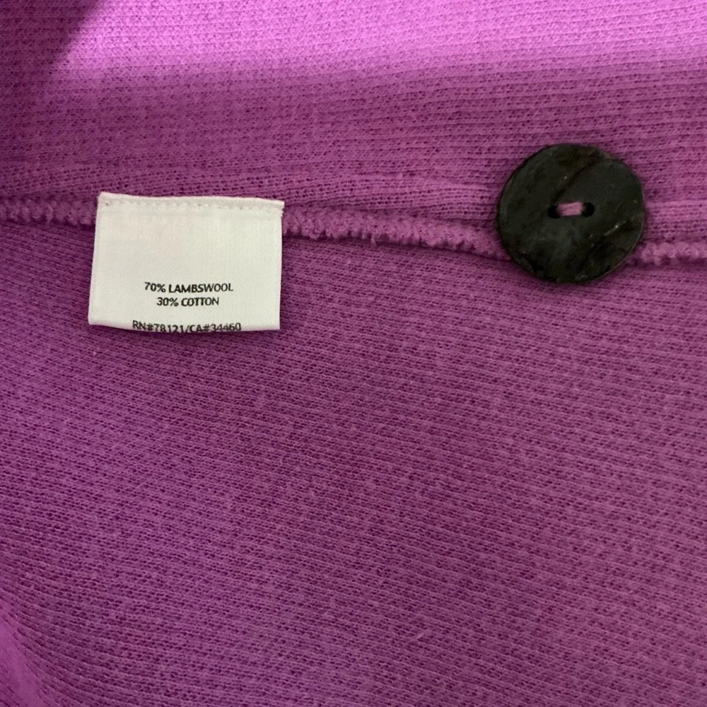 EUC Eileen Fisher Lambswool Cotton Single Button Lilac/Purple Jacket L